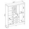 Guarda-Roupa Solteiro Pérsia 4 Portas 3 Gavetas com Espelho Flex Branco/Rosa - Demóbile