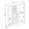Guarda-Roupa Solteiro Pérsia 4 Portas 3 Gavetas com Espelho Flex Branco/Rosa - Demóbile