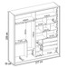 Guarda-Roupa Casal Belga 2 Portas 3 Gavetas Flex Amêndola Touch/Grafito - Demóbile