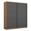 Guarda-Roupa Casal Belga 2 Portas 3 Gavetas Flex Amêndola Touch/Grafito - Demóbile