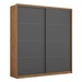 Guarda-Roupa Casal Belga 2 Portas 3 Gavetas Flex Amêndola Touch/Grafito - Demóbile