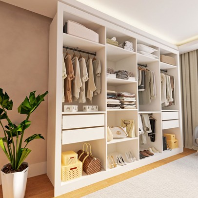 Closet Casal Florença 4 Gavetas Branco - Minastex