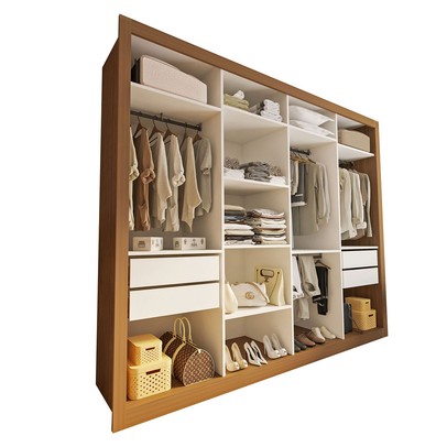 Closet Casal Florença 4 Gavetas Carvalho/Branco - Minastex