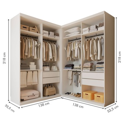 Closet Casal Júlia Duo 4 Gavetas Branco - Minastex