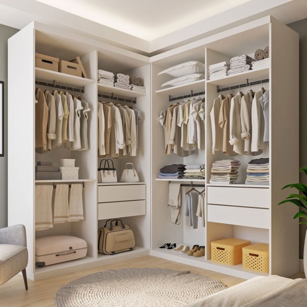 Closet Casal Júlia Duo 4 Gavetas Branco - Minastex