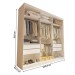 Closet Casal Paris 4 Gavetas Branco - Minastex
