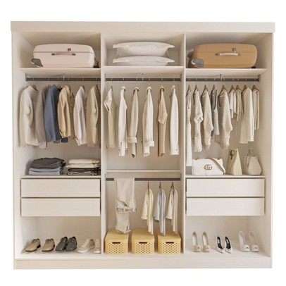 Closet Casal Paris 4 Gavetas Branco - Minastex