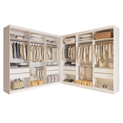 Closet Casal Paris Duo 8 Gavetas Branco - Minastex