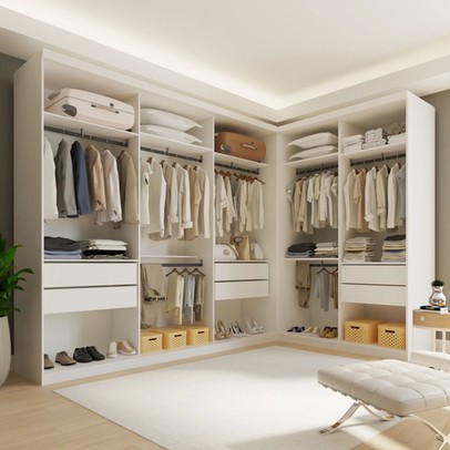 Closet Casal França 6 Gavetas Branco - Minastex