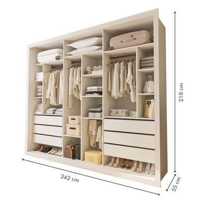 Closet Casal Itália 6 Gavetas Branco - Minastex