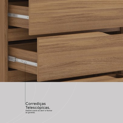 Guarda-Roupa Casal Atrice 6 Portas 6 Gavetas Amêndola Touch - Demóbile