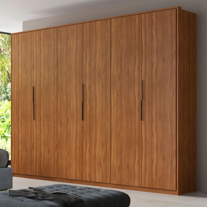 Guarda-Roupa Casal Atrice 6 Portas 6 Gavetas Amêndola Touch - Demóbile