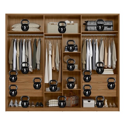 Guarda-Roupa Casal Atrice 6 Portas 6 Gavetas Amêndola Touch/Grafito - Demóbile