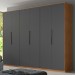 Guarda-Roupa Casal Atrice 6 Portas 6 Gavetas Amêndola Touch/Grafito - Demóbile