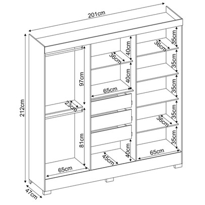 Guarda-Roupa Casal Prático 6 Portas 3 Gavetas Branco - Demóbile