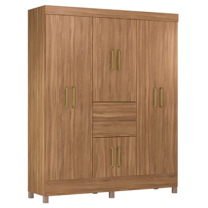 Guarda-Roupa Solteiro Munique 8 Portas 2 Gavetas Amêndola Touch - Demóbile