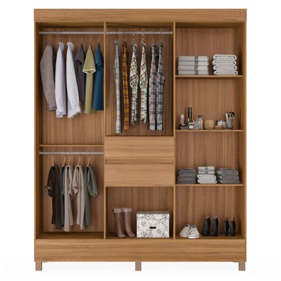 Guarda-Roupa Solteiro Munique 8 Portas 2 Gavetas Amêndola Touch - Demóbile