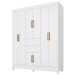 Guarda-Roupa Solteiro Munique 8 Portas 2 Gavetas Branco - Demóbile