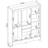 Guarda-Roupa Solteiro Munique 8 Portas 2 Gavetas ébano Touch - Demóbile