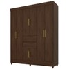 Guarda-Roupa Solteiro Munique 8 Portas 2 Gavetas ébano Touch - Demóbile