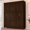 Guarda-Roupa Solteiro Munique 8 Portas 2 Gavetas ébano Touch - Demóbile