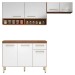 Cozinha Compacta Dama 7 Portas 1 Gaveta Amêndola Touch/Branco - Demóbile