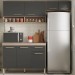 Cozinha Compacta Dama 7 Portas 1 Gaveta Avena Touch/Grafito - Demóbile