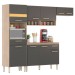 Cozinha Compacta Dama 9 Portas 2 Gavetas Avena Touch/Grafito - Demóbile