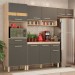 Cozinha Compacta Dama 9 Portas 2 Gavetas Avena Touch/Grafito - Demóbile
