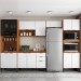 Cozinha Completa Firenze 14 Portas 2 Gavetas com Vidro Amêndola Touch/Branco - Demóbile