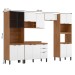 Cozinha Completa Firenze 14 Portas 2 Gavetas com Vidro Amêndola Touch/Branco - Demóbile