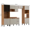 Cozinha Completa Firenze 14 Portas 2 Gavetas com Vidro Amêndola Touch/Nude Prime Tx - Demóbile