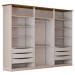 Guarda-Roupa Casal Rio com Espelho 6 Portas 6 Gavetas Off White/Nature - Panorama Móveis