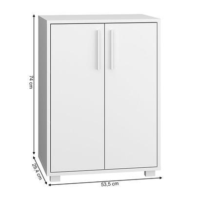 Armário para Escritório 2 Portas 1 Prateleira Branco Bho 56 - Brv