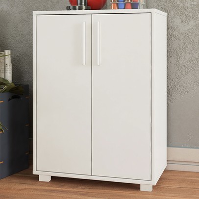 Armário para Escritório 2 Portas 1 Prateleira Branco Bho 56 - Brv