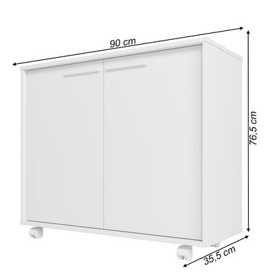 Armário para Escritório 2 Portas 2 Prateleiras Branco Bho 74 - Brv