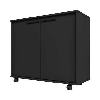 Armário para Escritório 2 Portas 2 Prateleiras Preto Bho 74 - Brv