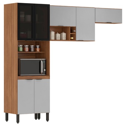 Cozinha Compacta Firenze 7 Portas Amêndola Touch/Nude Prime Tx - Demóbile