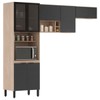Cozinha Compacta Firenze 7 Portas Avena Touch/Grafito - Demóbile