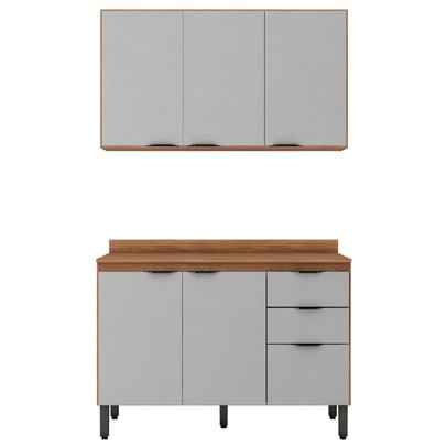 Cozinha Compacta Firenze 6 Portas 2 Gavetas Amêndola Touch/Nude Prime Tx - Demóbile