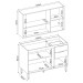 Cozinha Compacta Firenze 6 Portas 2 Gavetas Avena Touch/Grafito - Demóbile