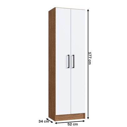 Armário Multiuso Milano 2 Portas 5 Prateleiras Freijó/Branco - Irm Móveis