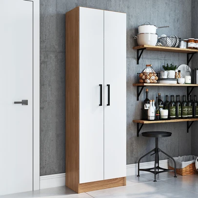 Armário Multiuso Milano 2 Portas 5 Prateleiras Freijó/Branco - Irm Móveis