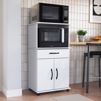 Armário de Cozinha Laura 2 Portas 1 Gaveta Branco - Irm Móveis