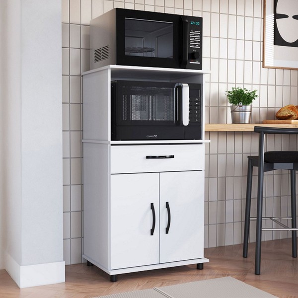 Armário de Cozinha Laura 2 Portas 1 Gaveta Branco - Irm Móveis