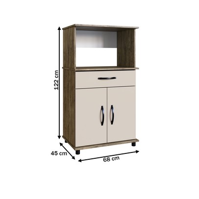 Armário de Cozinha Laura 2 Portas 1 Gaveta Itauba/Off White - Irm Móveis