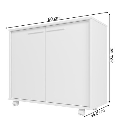 Armário para Escritório 2 Portas 2 Prateleiras Branco Bmu 114 - Brv
