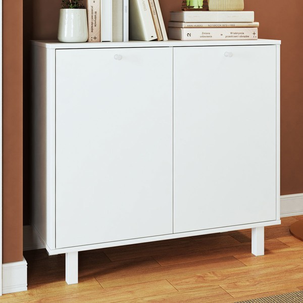 Armário para Escritório 2 Portas 2 Prateleiras Branco Bmu 116 - Brv