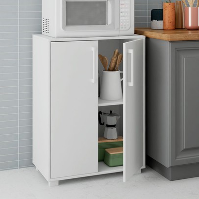 Armário de Cozinha 2 Portas 1 Prateleira Branco Bmu 91 - Brv