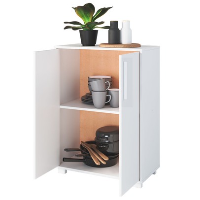 Armário de Cozinha 2 Portas 1 Prateleira Branco Bmu 91 - Brv